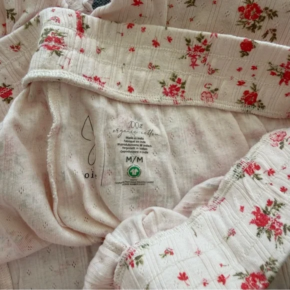 Joie Pajama Set Cropped Top 100% Organic Cotton - Picture 11 of 15